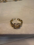 Adjustable heart ring