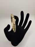 18K gold-plated diamond flower relief cloisonné enamel bangles