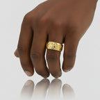 Gold Filled Brushed Nugget Ring