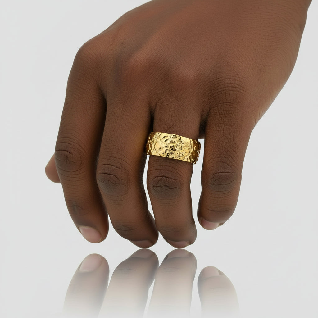 Gold Filled Brushed Nugget Ring