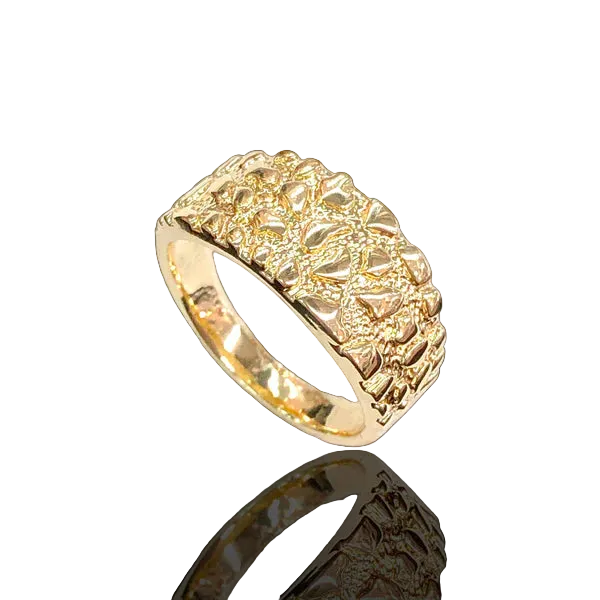 Gold Filled Brushed Nugget Ring