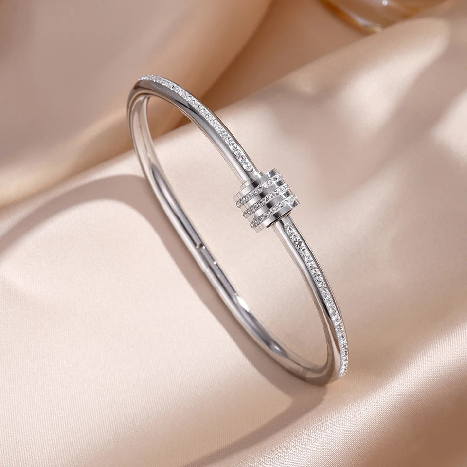 Sparkling Zirconia Stackable Bracelet Set