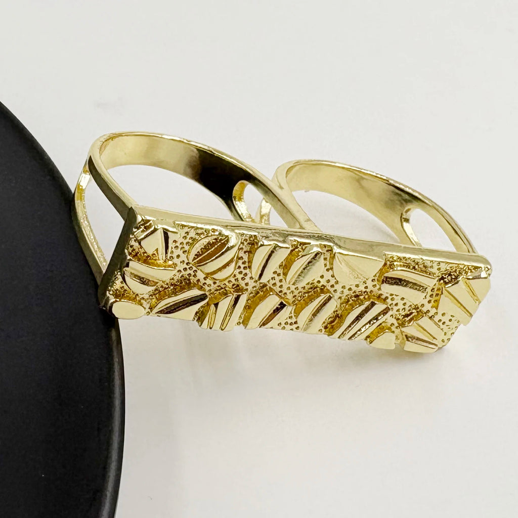 Men’s 14K Gold Double Finger Ring