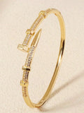 Elegant Zirconia Buckle Cuff Bracelet