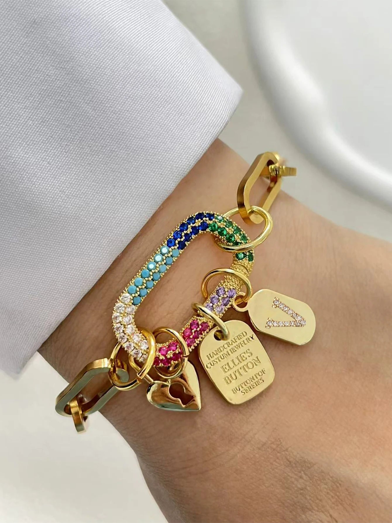 Gold Initial Letter Chain Necklace