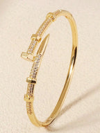 Elegant Zirconia Buckle Cuff Bracelet
