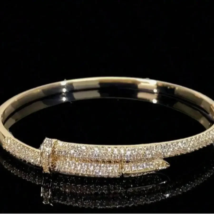 Elegant Zirconia Buckle Cuff Bracelet