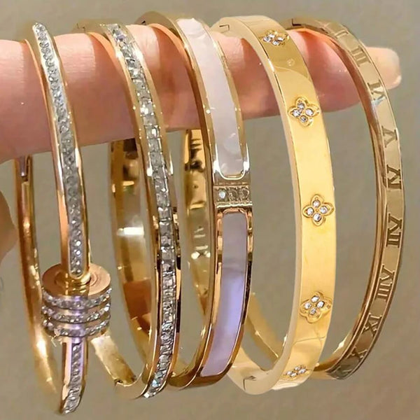 Sparkling Zirconia Stackable Bracelet Set