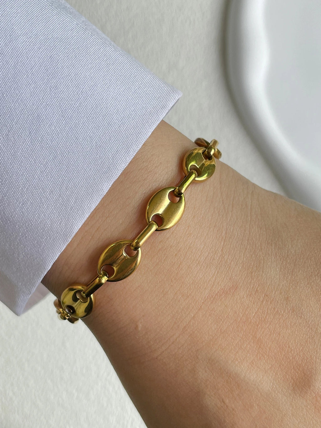 Gold Initial Letter Chain Necklace