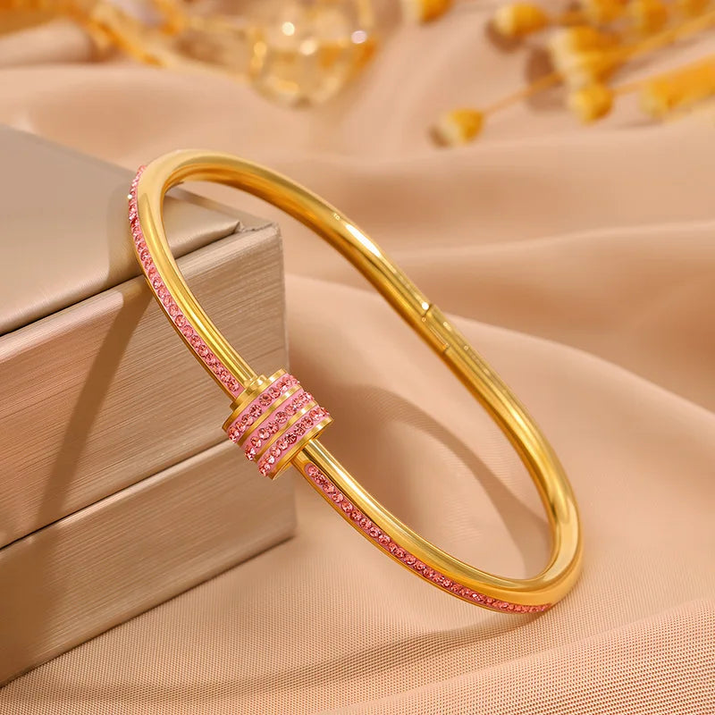 Sparkling Zirconia Stackable Bracelet Set
