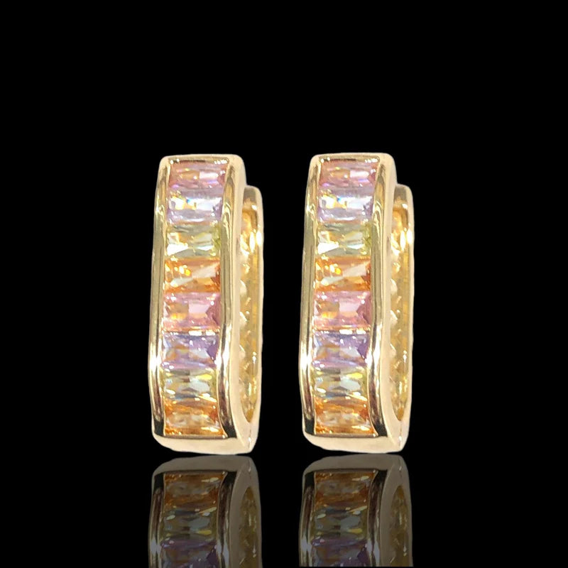 Emerald Luxe Gold-Filled Huggie Earrings