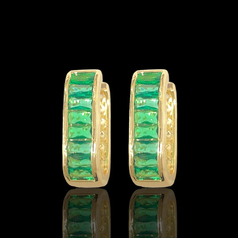 Emerald Luxe Gold-Filled Huggie Earrings